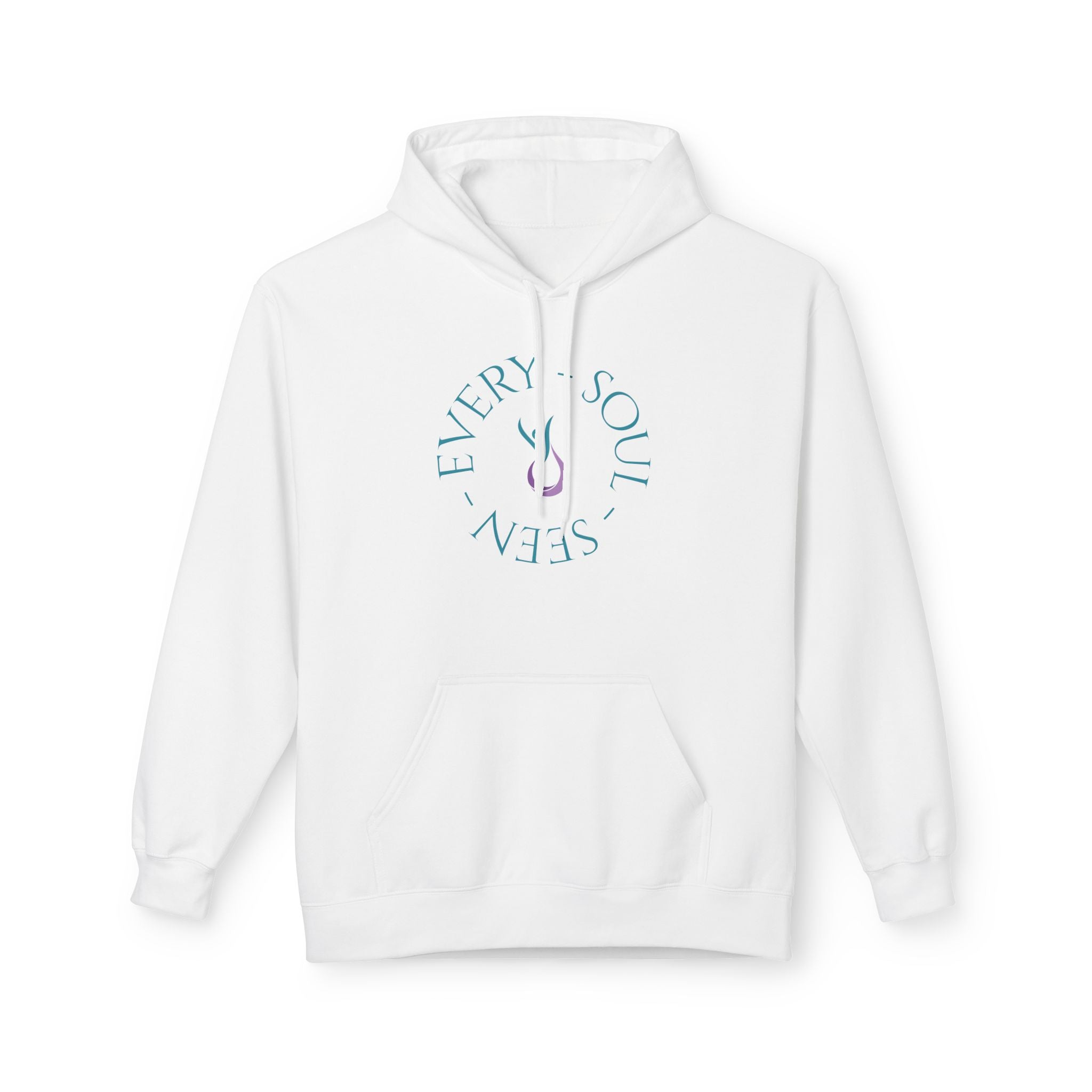 Every Soul Seen Hoodie (Design on Front) — Minimal Spiritual Comfort Hoodie