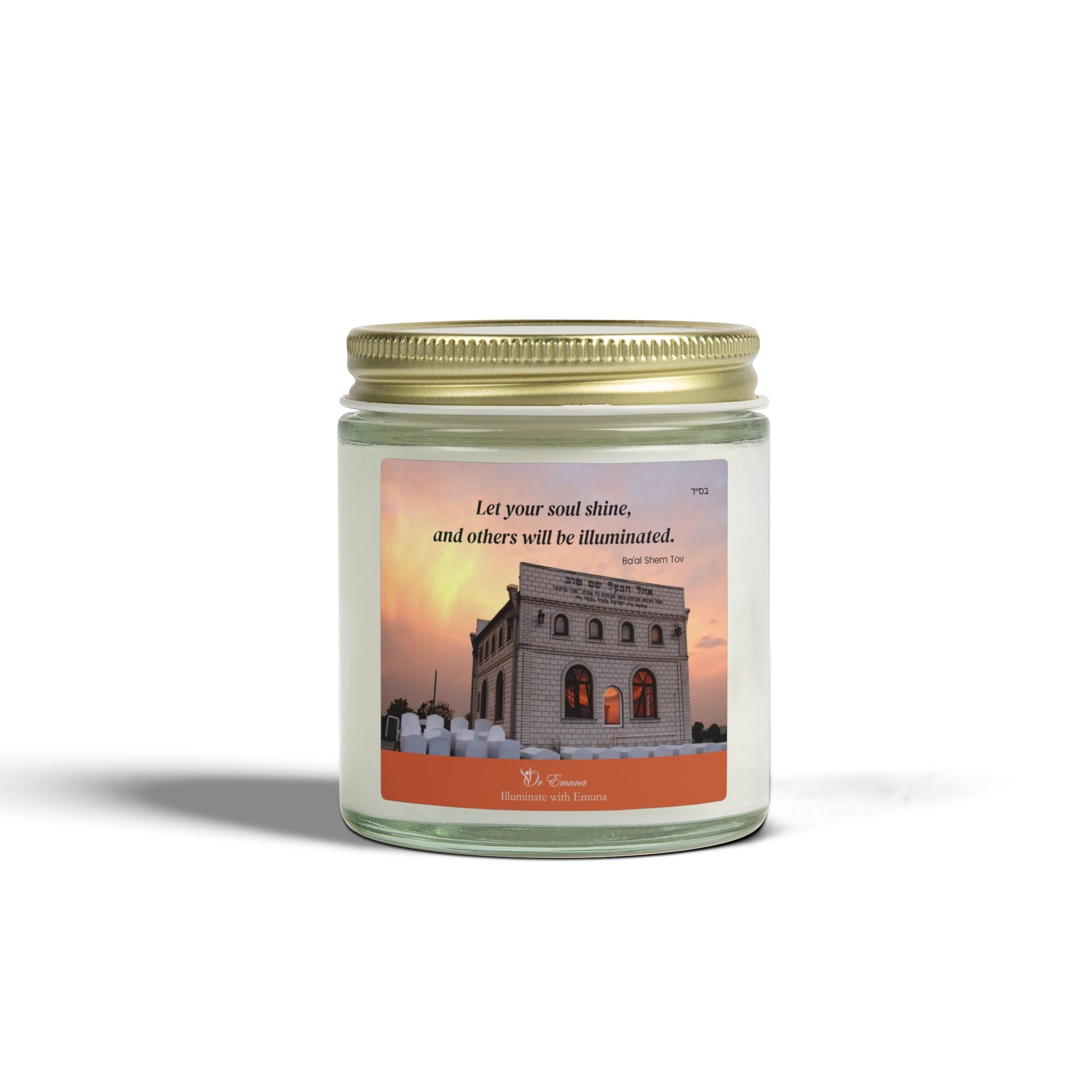 Scented Candle — Coconut Apricot Wax (4oz & 9oz) | "Let your soul shine..." Ba'al Shem Tov kever