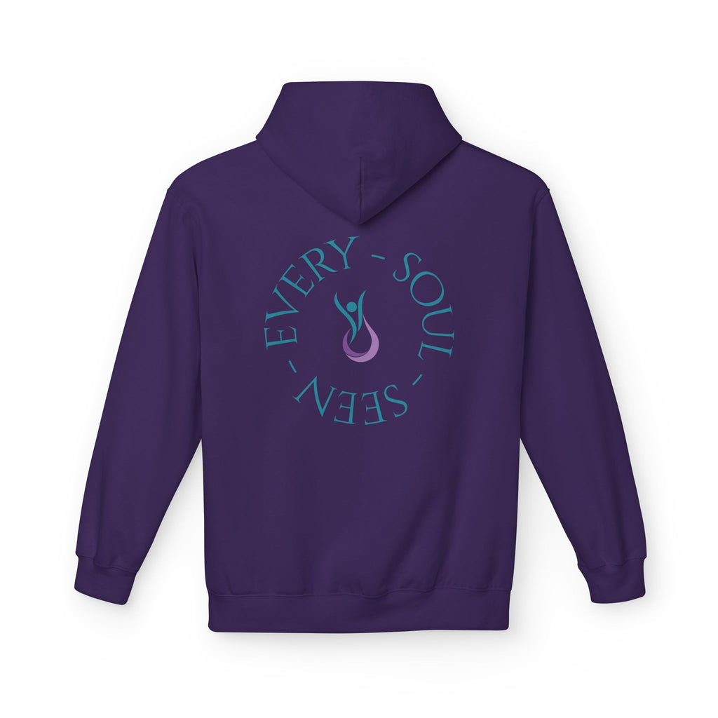 Every Soul Seen Hoodie (Design on Back) — Minimal Spiritual Comfort Hoodie