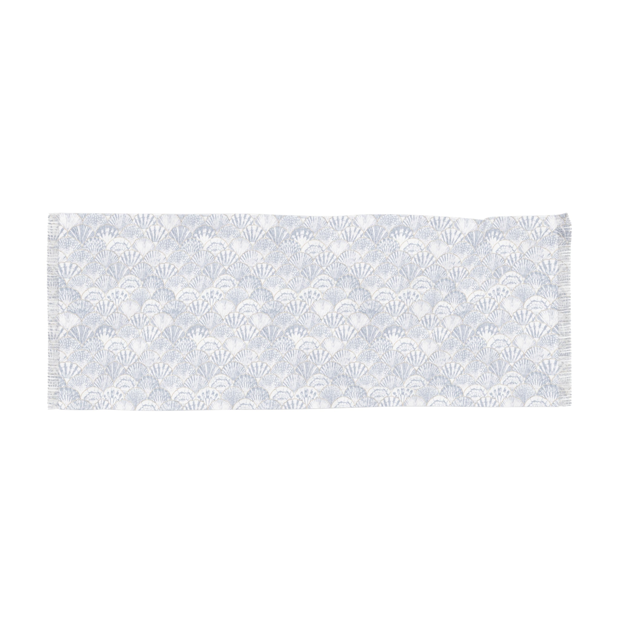 Ein Od Milvado — Soft Blue Floral Fan Pattern Scarf
