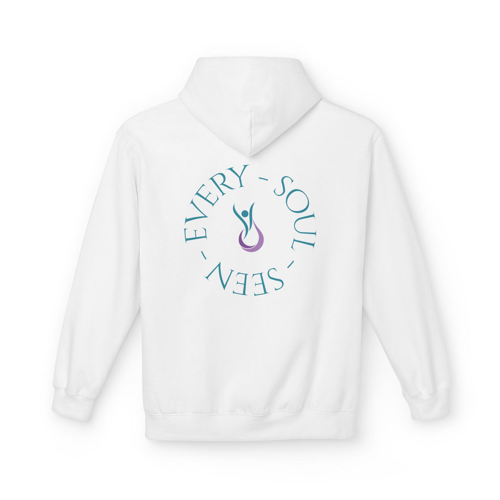 Every Soul Seen Hoodie (Design on Back) — Minimal Spiritual Comfort Hoodie