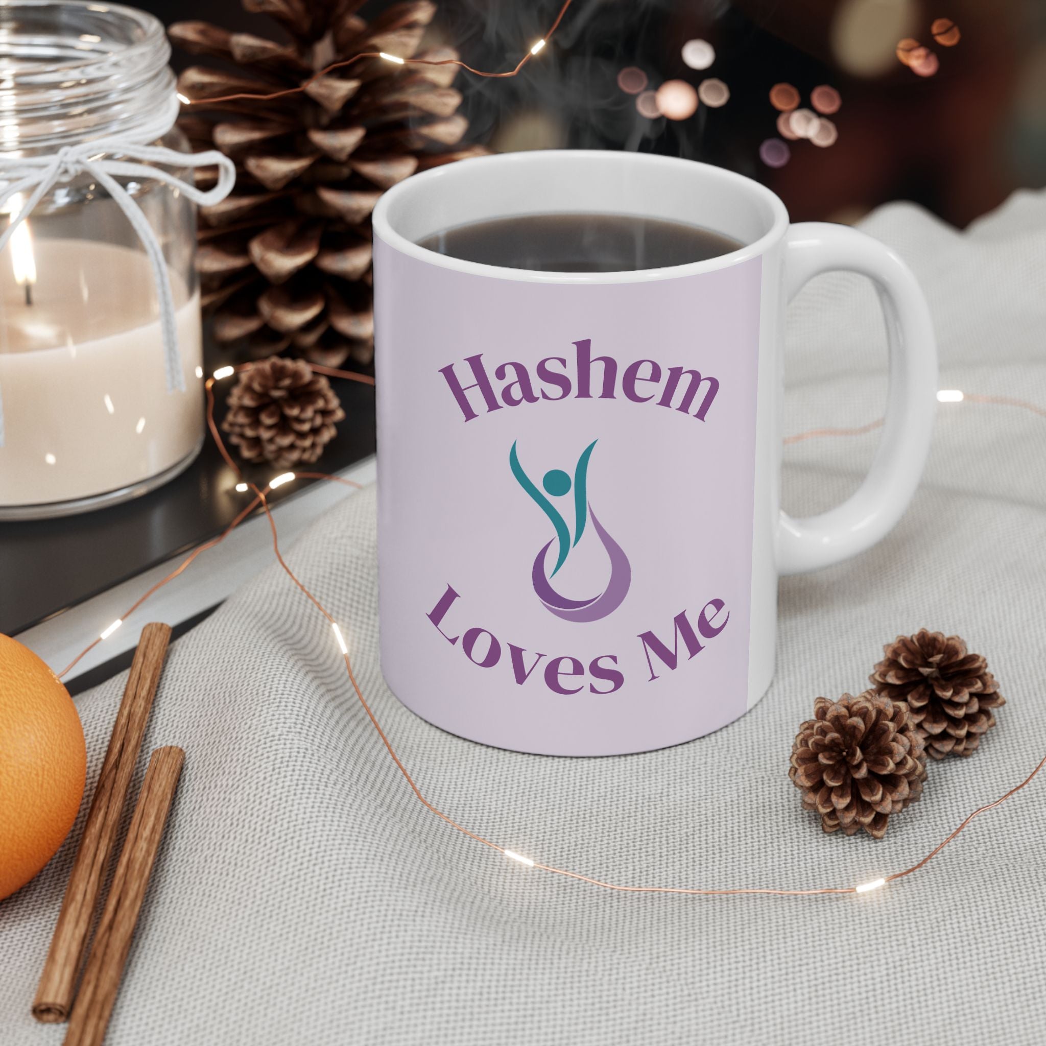 Hashem Loves Me (light) - Ceramic Mug, (11oz)