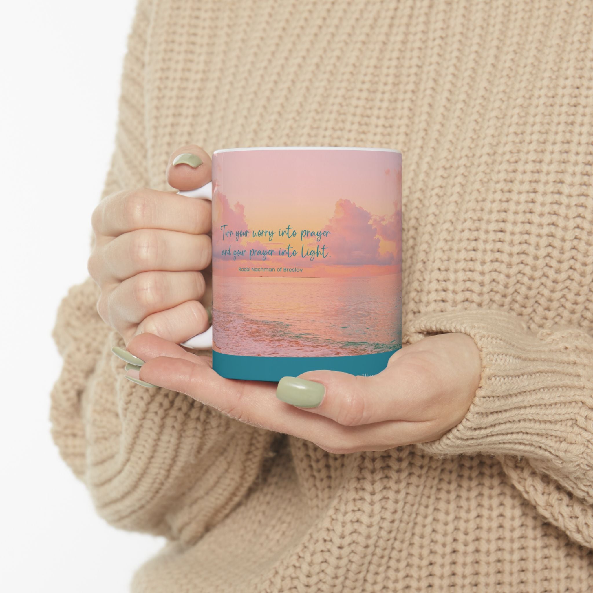 Turn Prayer into Light  - Ceramic Mug, (11oz)