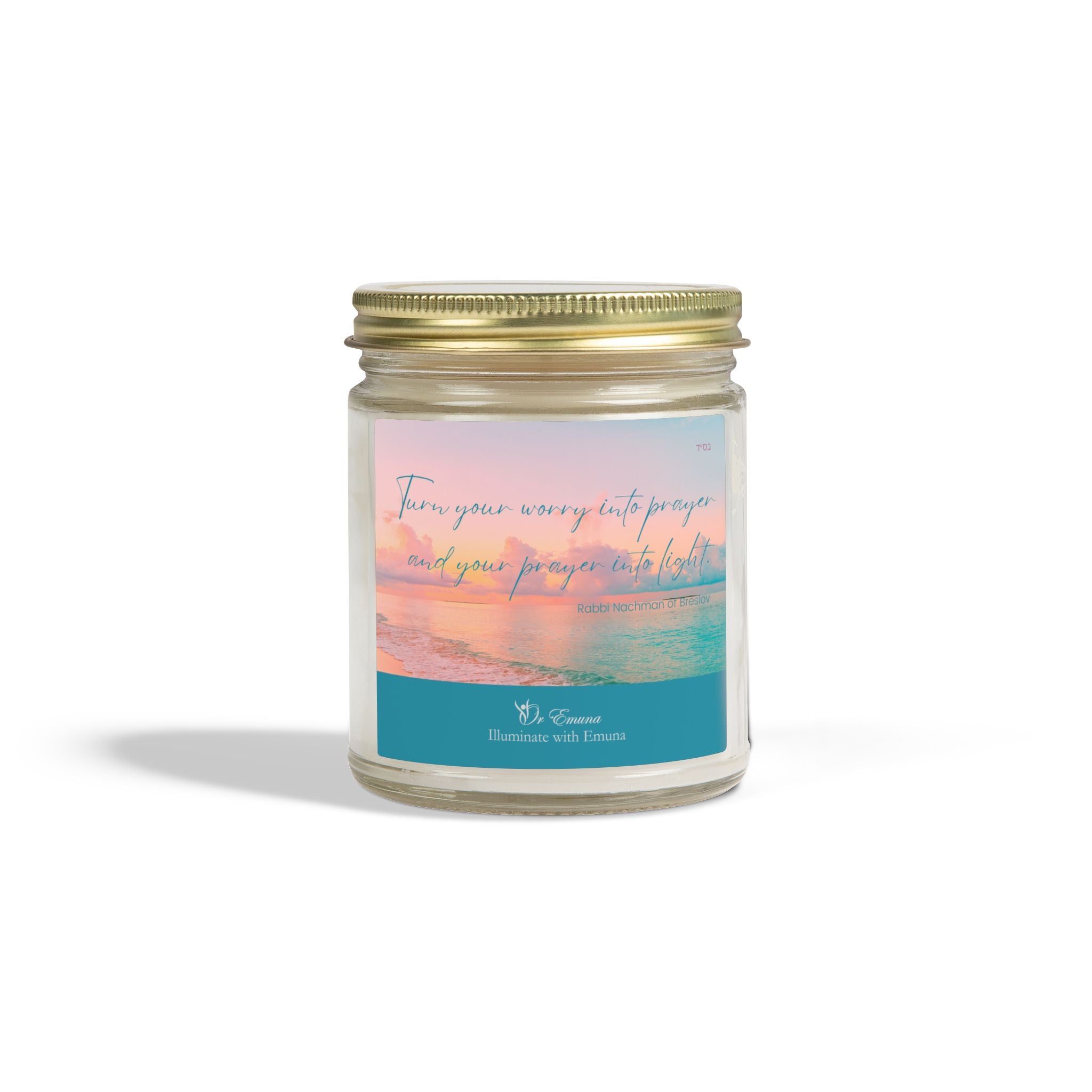 Scented Candle — Coconut Apricot Wax (4oz/9oz) | "Turn Your Worry Into Prayer" Beach Jar