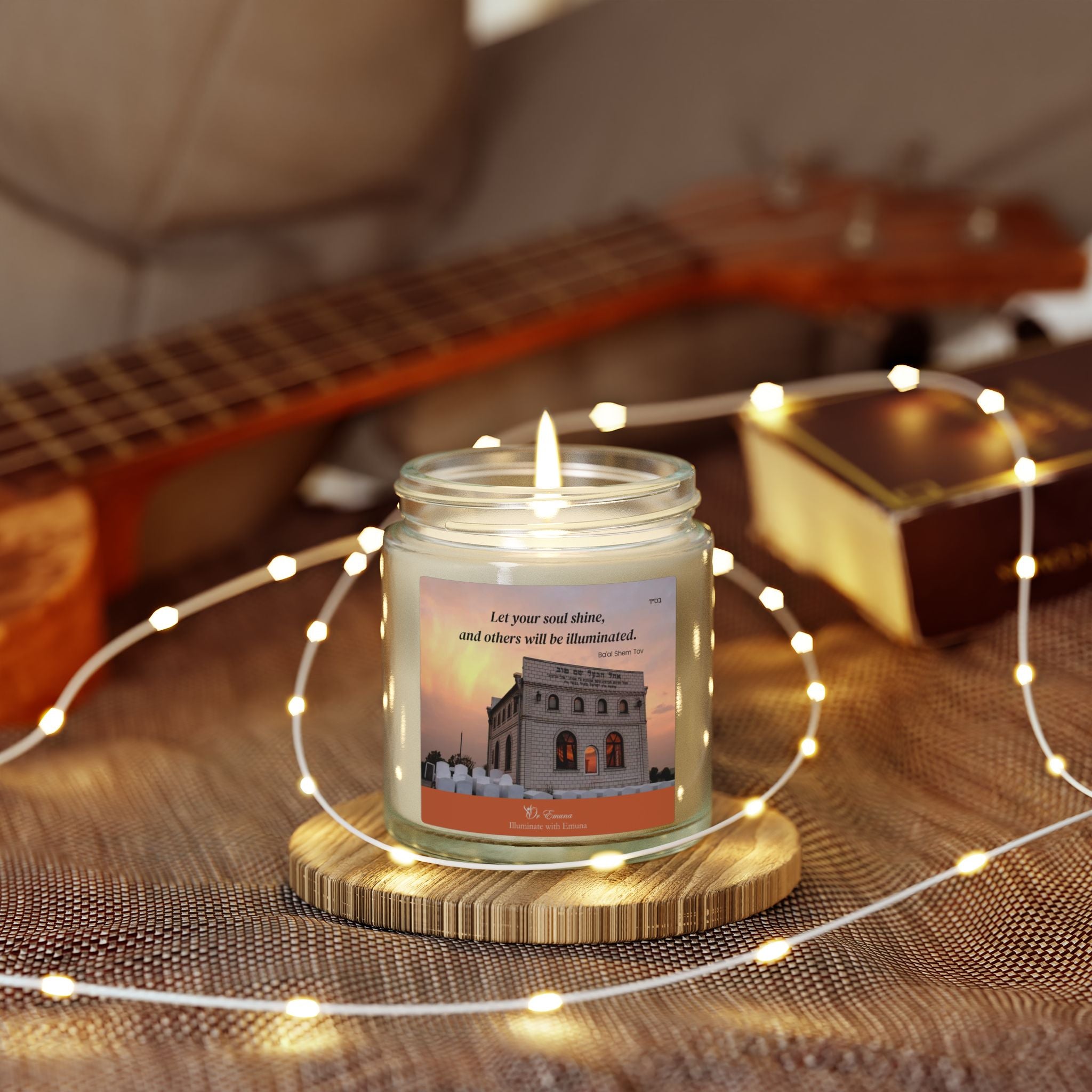 Scented Candle — Coconut Apricot Wax (4oz & 9oz) | "Let your soul shine..." Ba'al Shem Tov kever