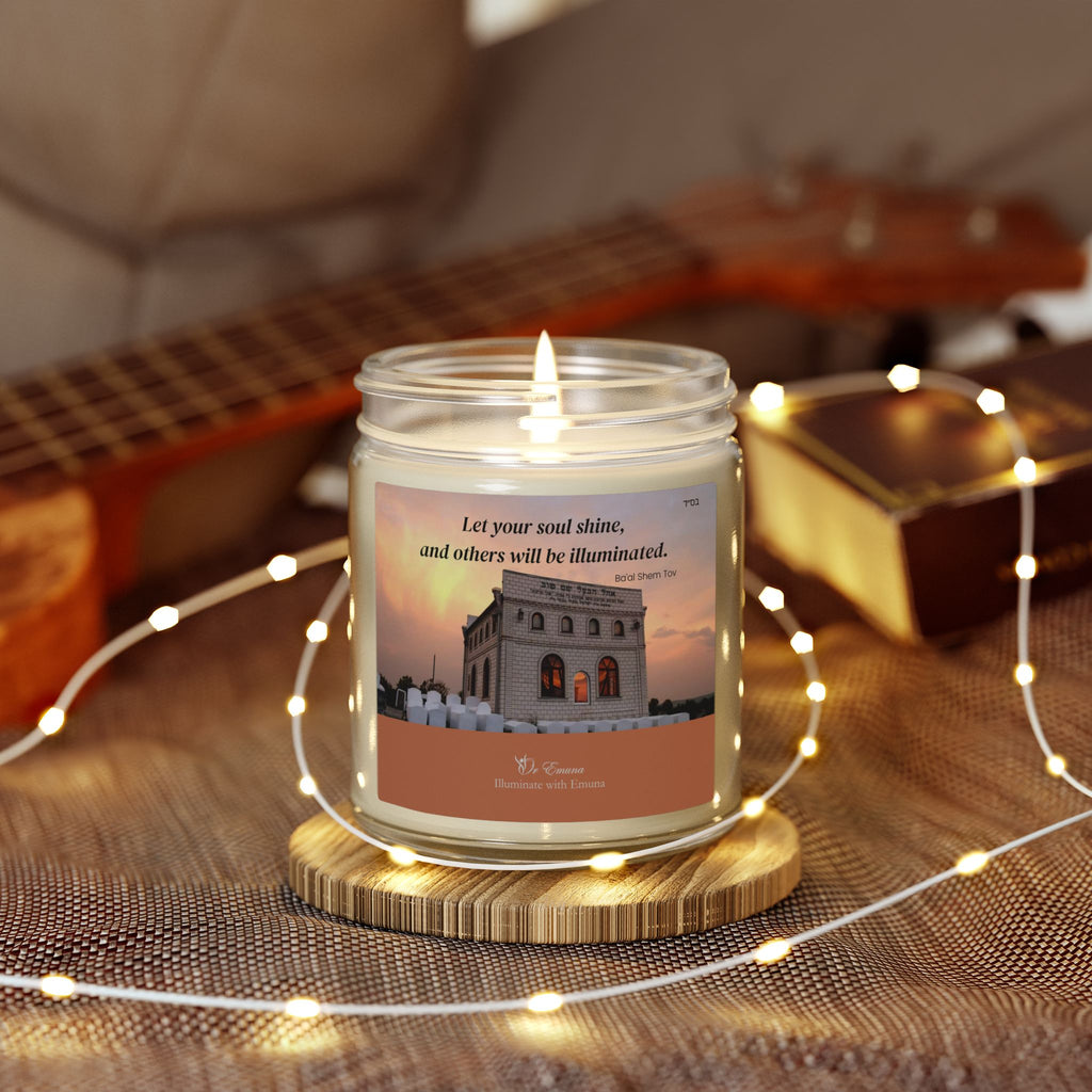 Scented Candle — Coconut Apricot Wax (4oz & 9oz) | "Let your soul shine..." Ba'al Shem Tov kever