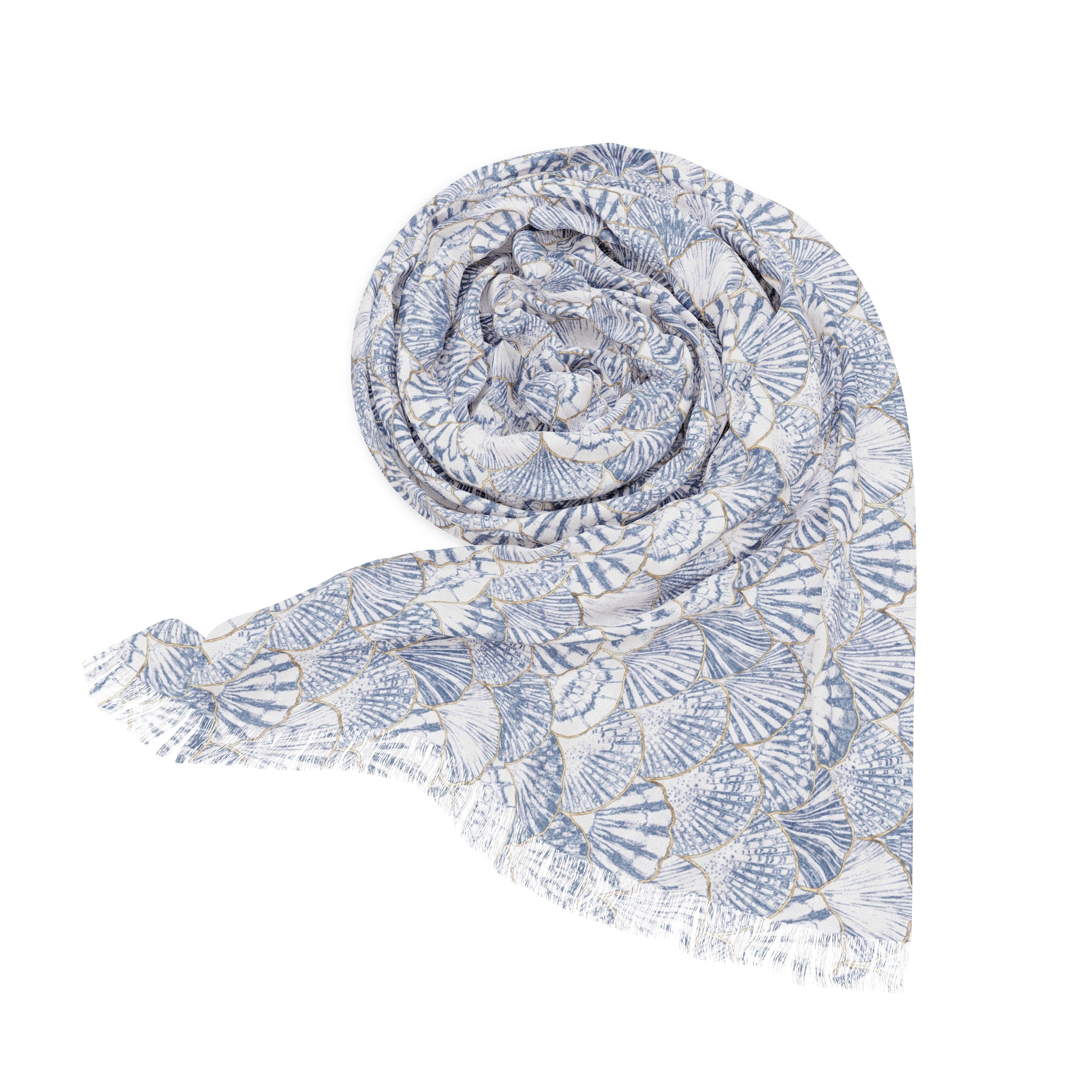 Ein Od Milvado — Soft Blue Floral Fan Pattern Scarf