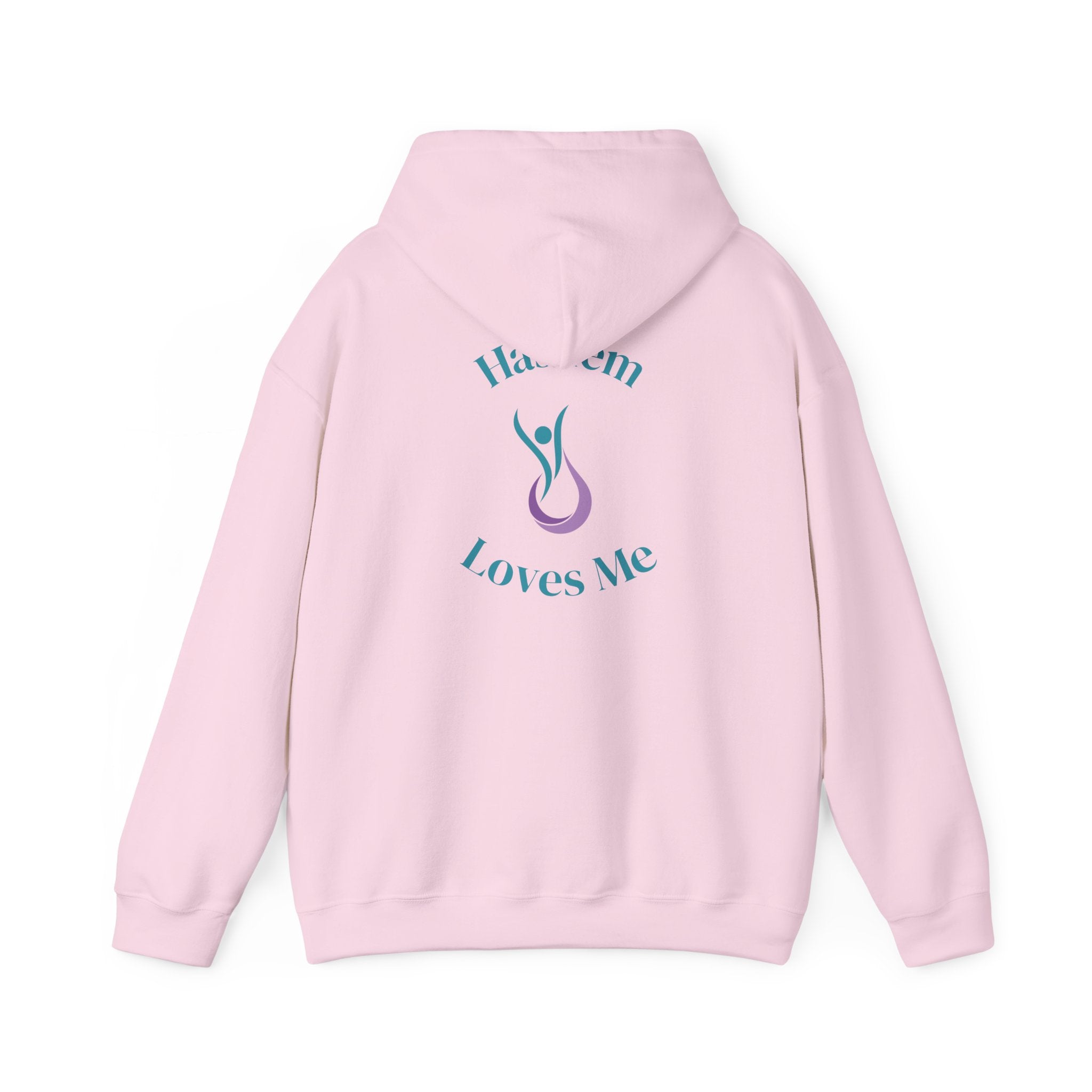 "Hashem Loves Me" Hoodie (Design on Back) — Spiritual Jewish Faith Pullover