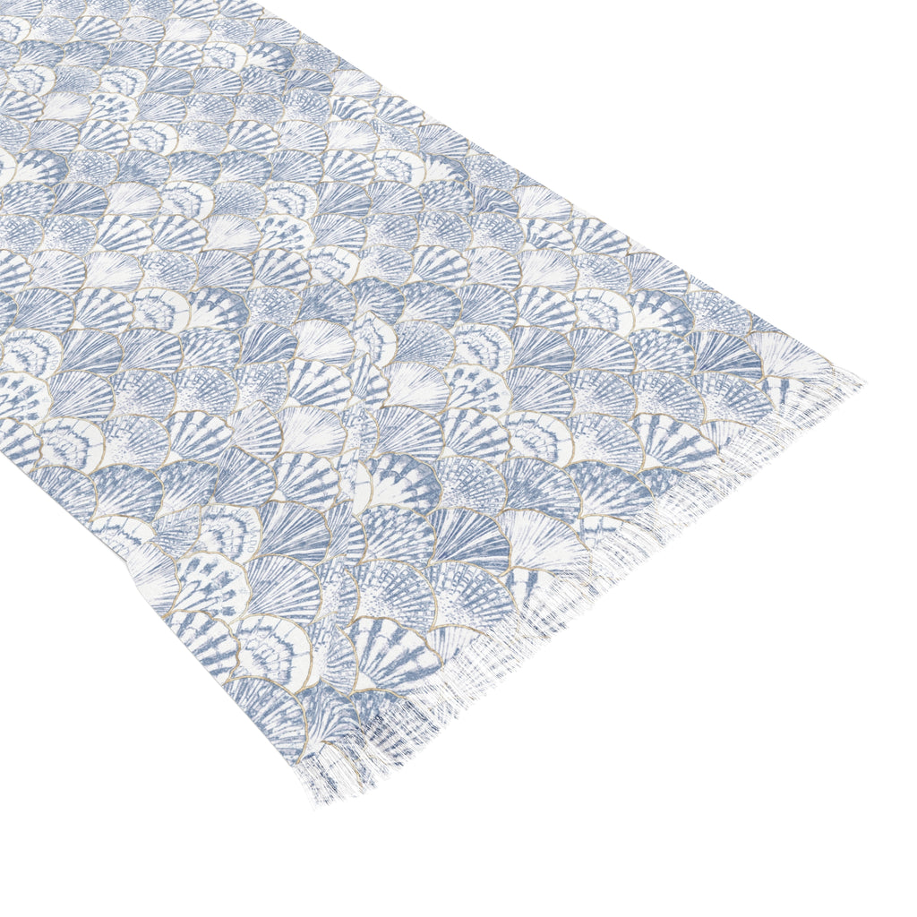 Ein Od Milvado — Soft Blue Floral Fan Pattern Scarf