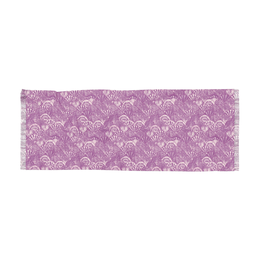 Ein Od Milvado — Purple Floral Fan Pattern Scarf