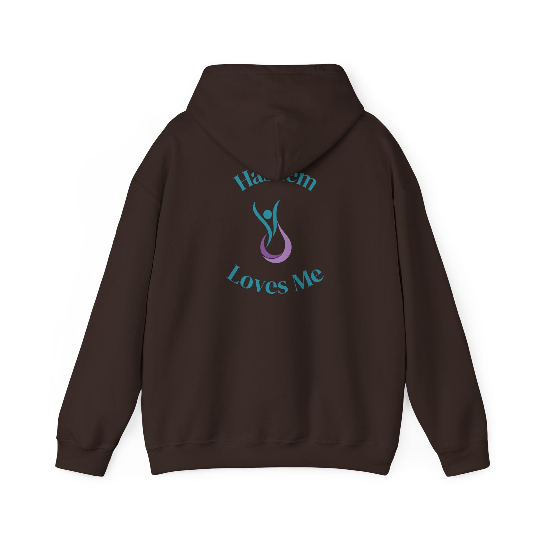 "Hashem Loves Me" Hoodie (Design on Back) — Spiritual Jewish Faith Pullover