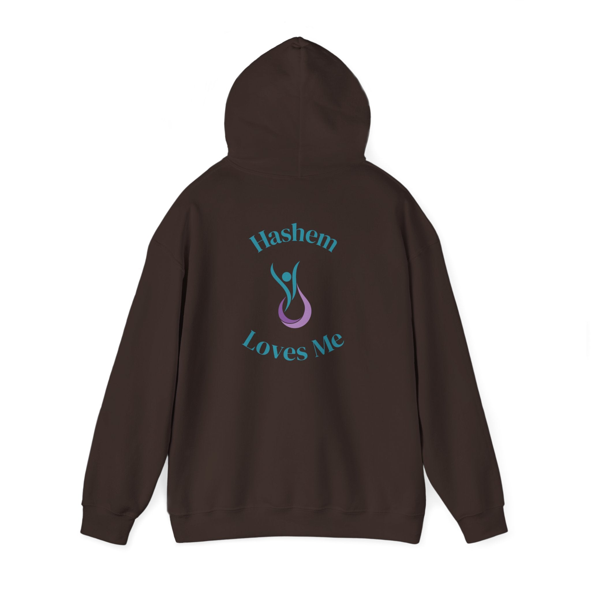 "Hashem Loves Me" Hoodie (Design on Back) — Spiritual Jewish Faith Pullover