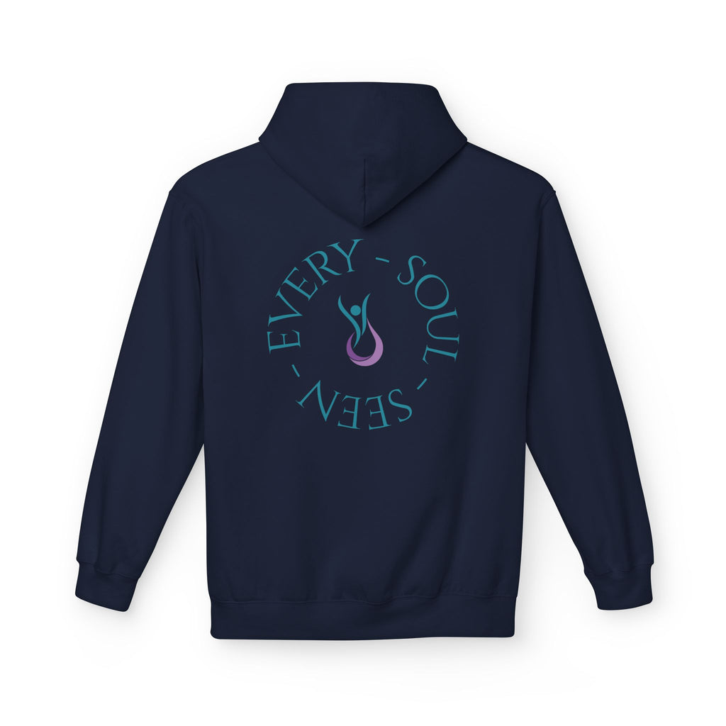 Every Soul Seen Hoodie (Design on Back) — Minimal Spiritual Comfort Hoodie