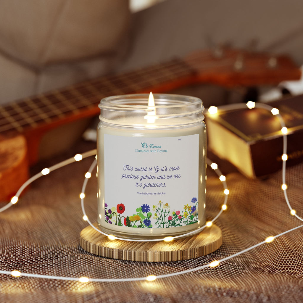 Scented Candle — Coconut Apricot Wax (4oz & 9oz) | "This world is G-d's most precious garden..."