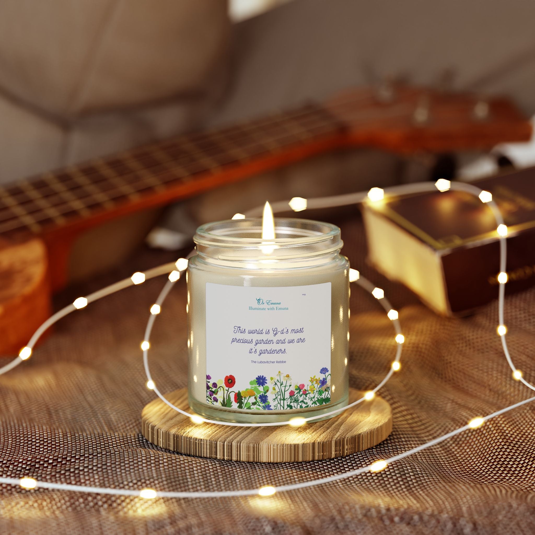 Scented Candle — Coconut Apricot Wax (4oz & 9oz) | "This world is G-d's most precious garden..."