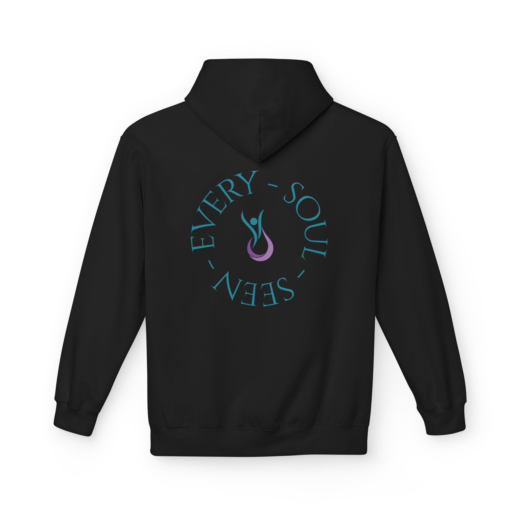 Every Soul Seen Hoodie (Design on Back) — Minimal Spiritual Comfort Hoodie